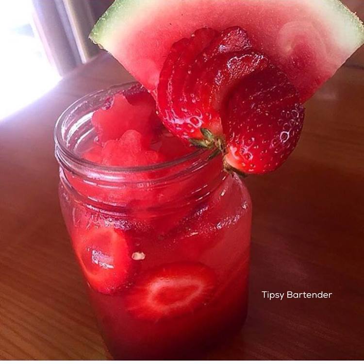Strawberry Watermelon Spritzer Cocktail