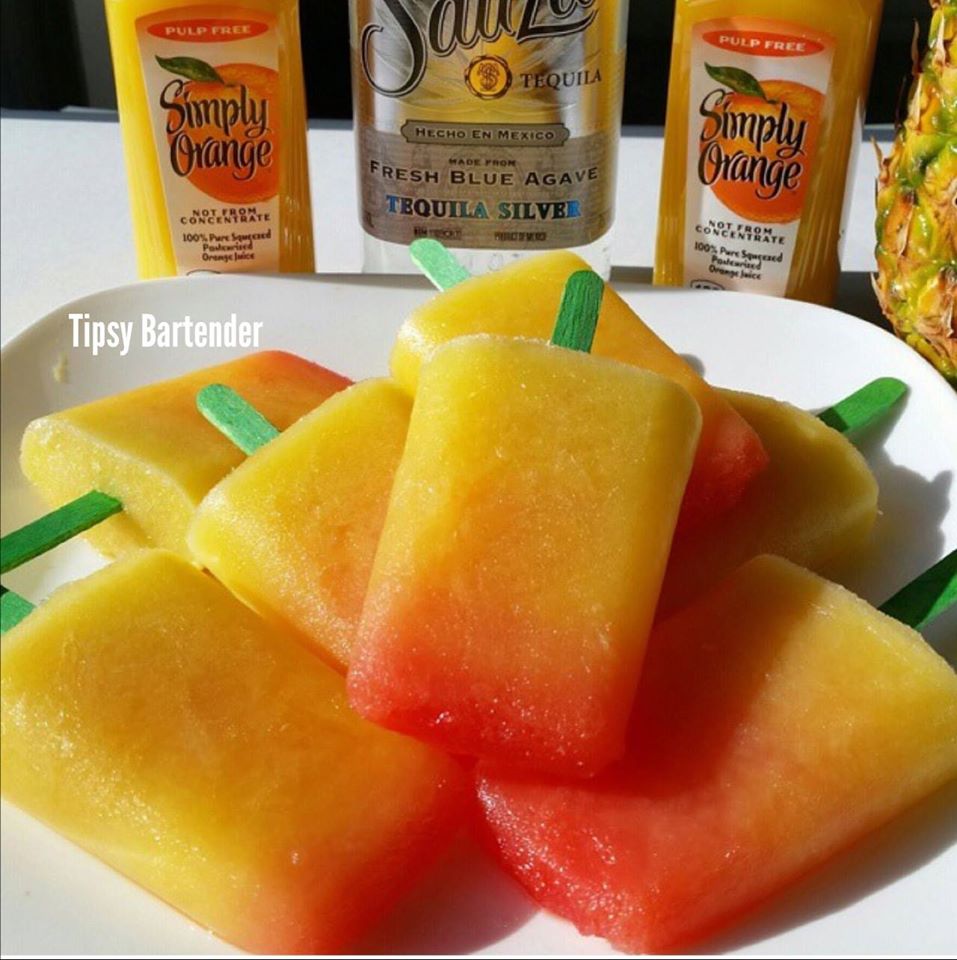 Tequila Sunrise Popsicles