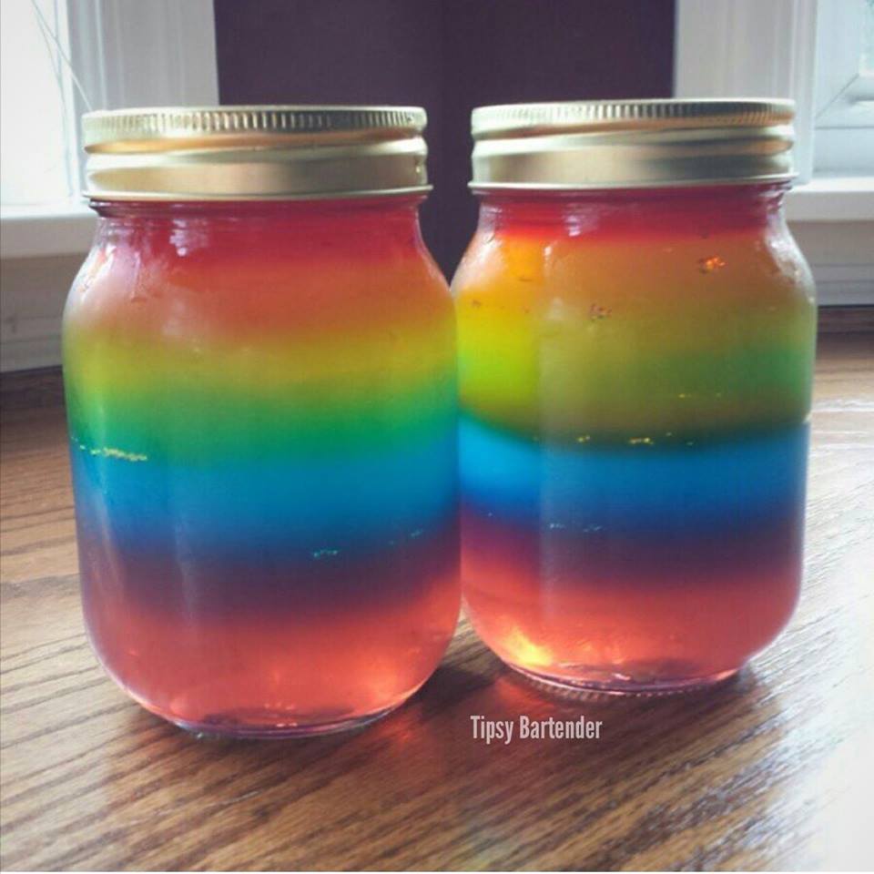 Mason Jar Rainbow Jello Shots