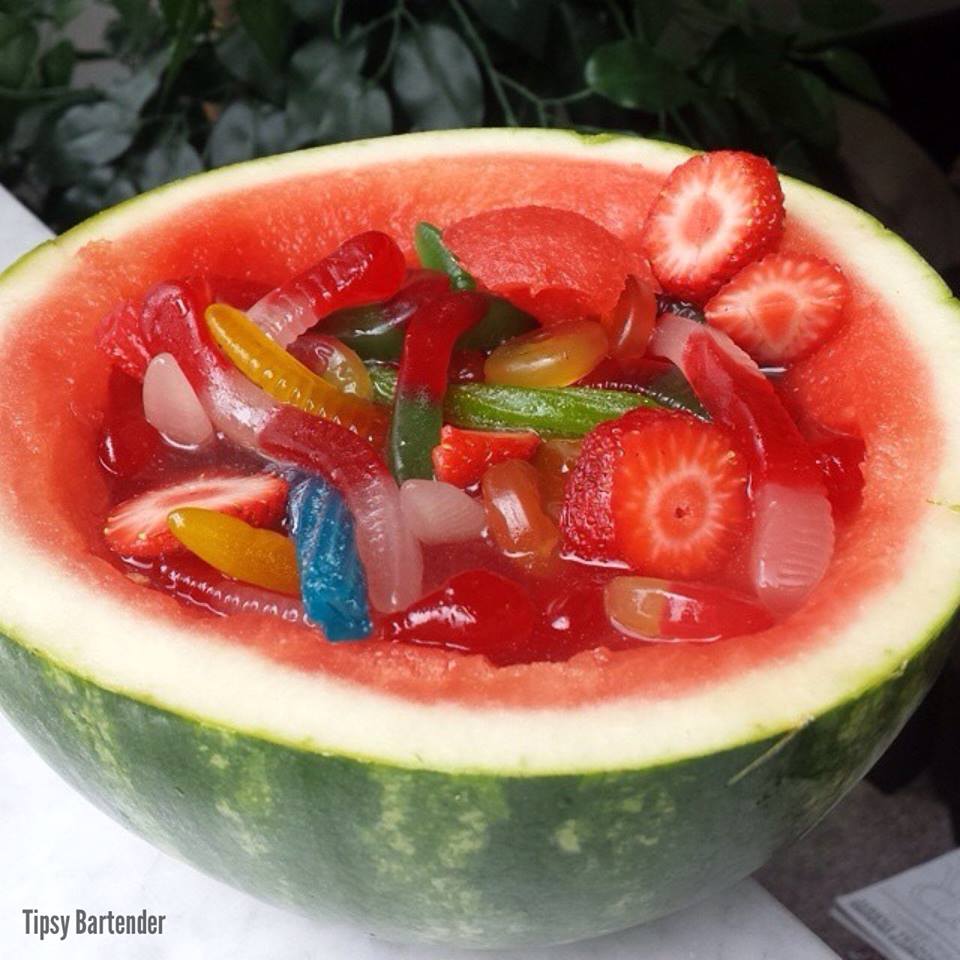 Gummy Booze Watermelon Bowl