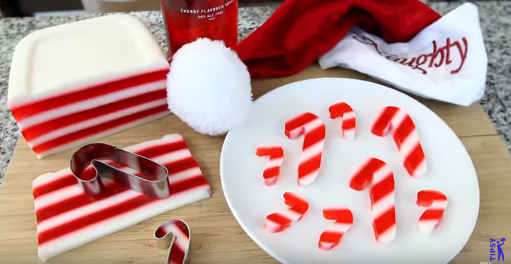 Candy Cane Jello Shots